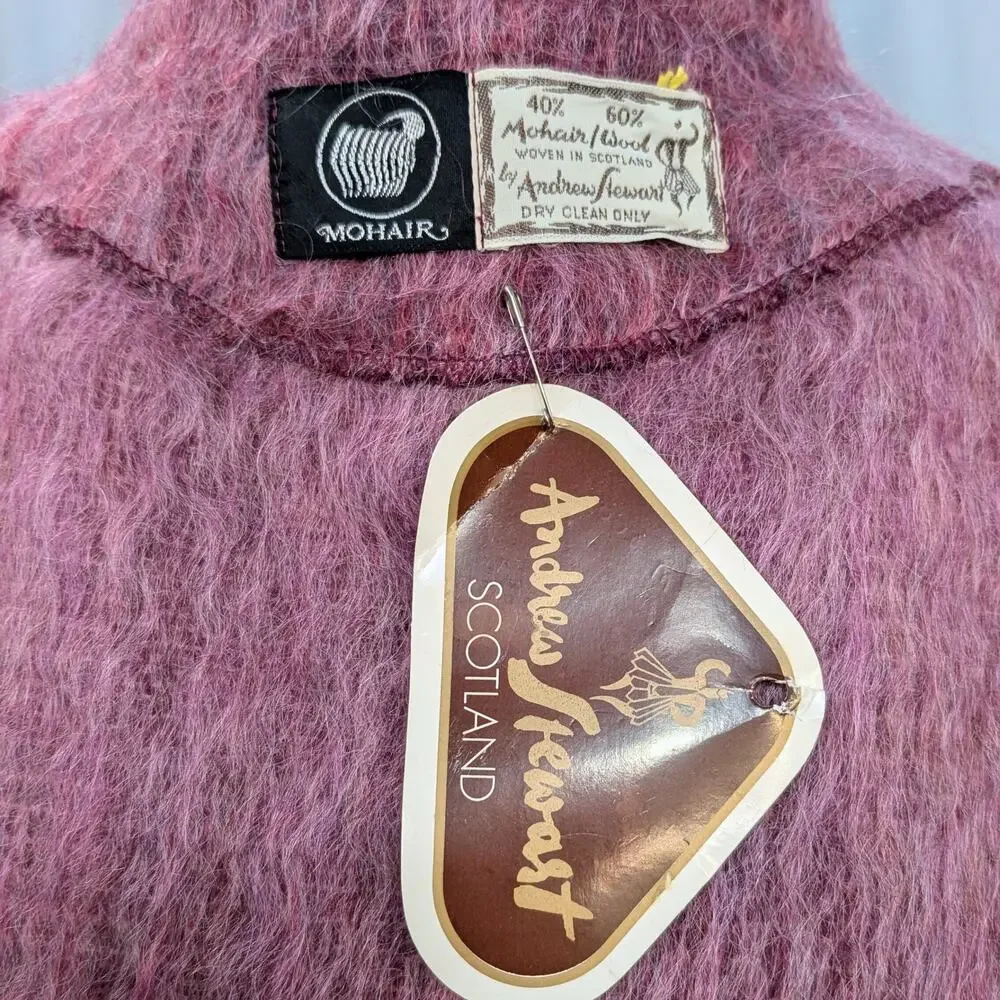 Cool Pink Mohair Wool Cape Poncho - Size Small - Picture 6 of 7